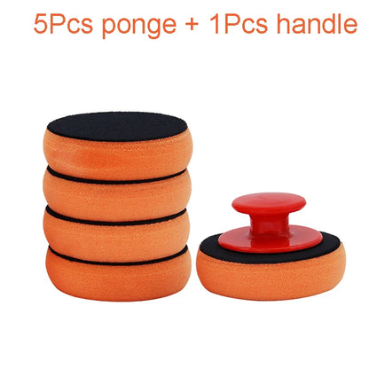 Car Wax Applicator Pads Set Soft Sponge Red Handle - Smarsty