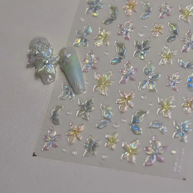 Summer Floral Nail Stickers for Elegant Manicure Decor - Smarsty