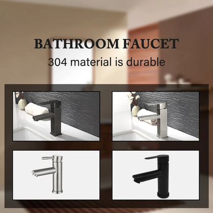 Black Square Bathroom Faucet Hot and Cold Mixer - Smarsty