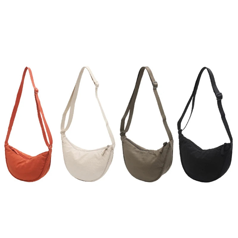 Nylon Shoulder Bag Large Capacity Womens Dumpling Style - Smarsty