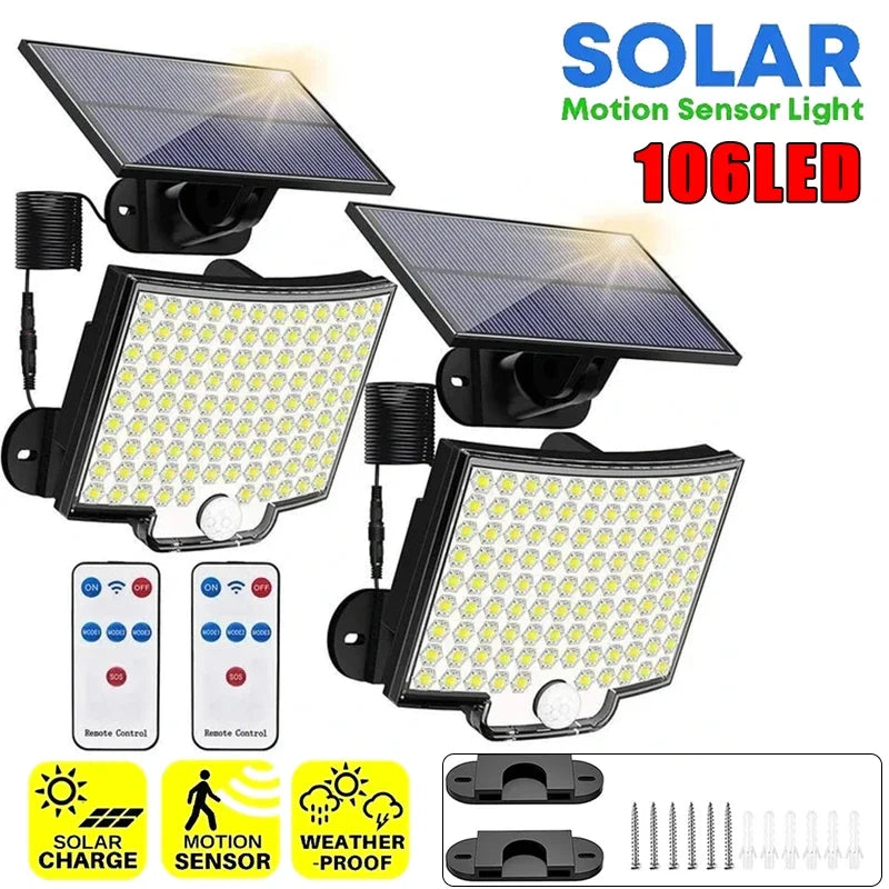 Solar Powered LED Wall Lights with Human Body Sensor - Smarsty