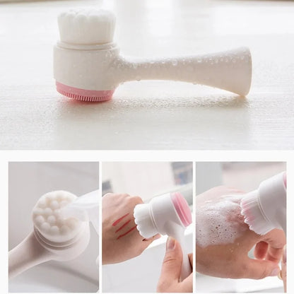 3D Double Sided Silicone Facial Cleansing Brush - Smarsty