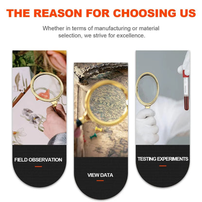 10X Handheld Magnifier with Wooden Handle for Reading - Smarsty