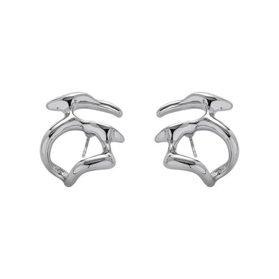 Irregular Liquid Metal Hollow Earrings Lightweight Punk - Smarsty