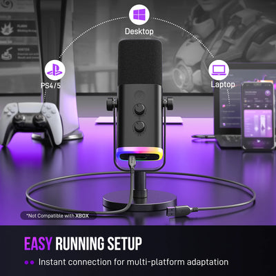 FIFINE USB XLR Dynamic Microphone for Gaming and Streaming - Smarsty
