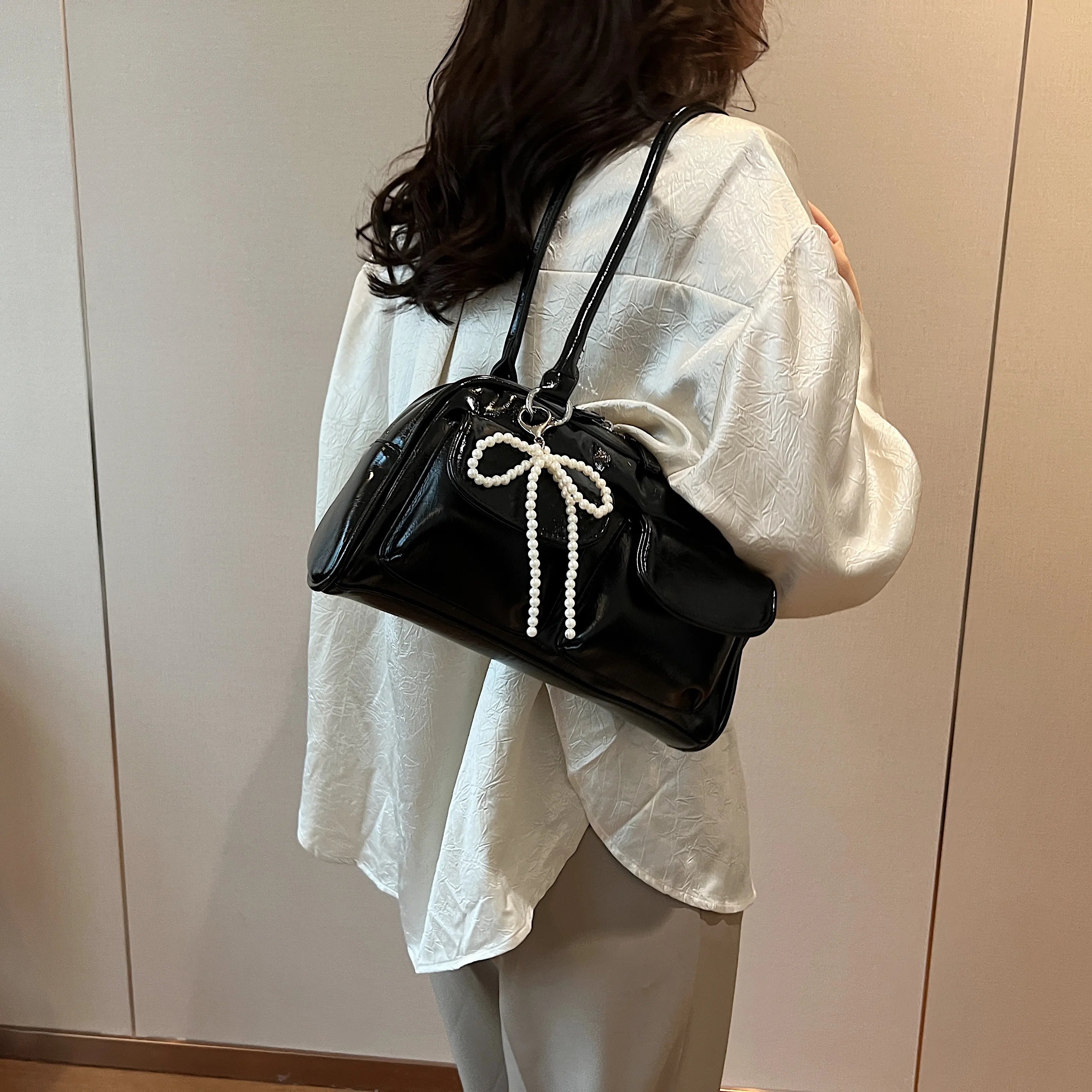 Korean Edition Underarm Bow Bag Women Versatile Shoulder Bag - Smarsty