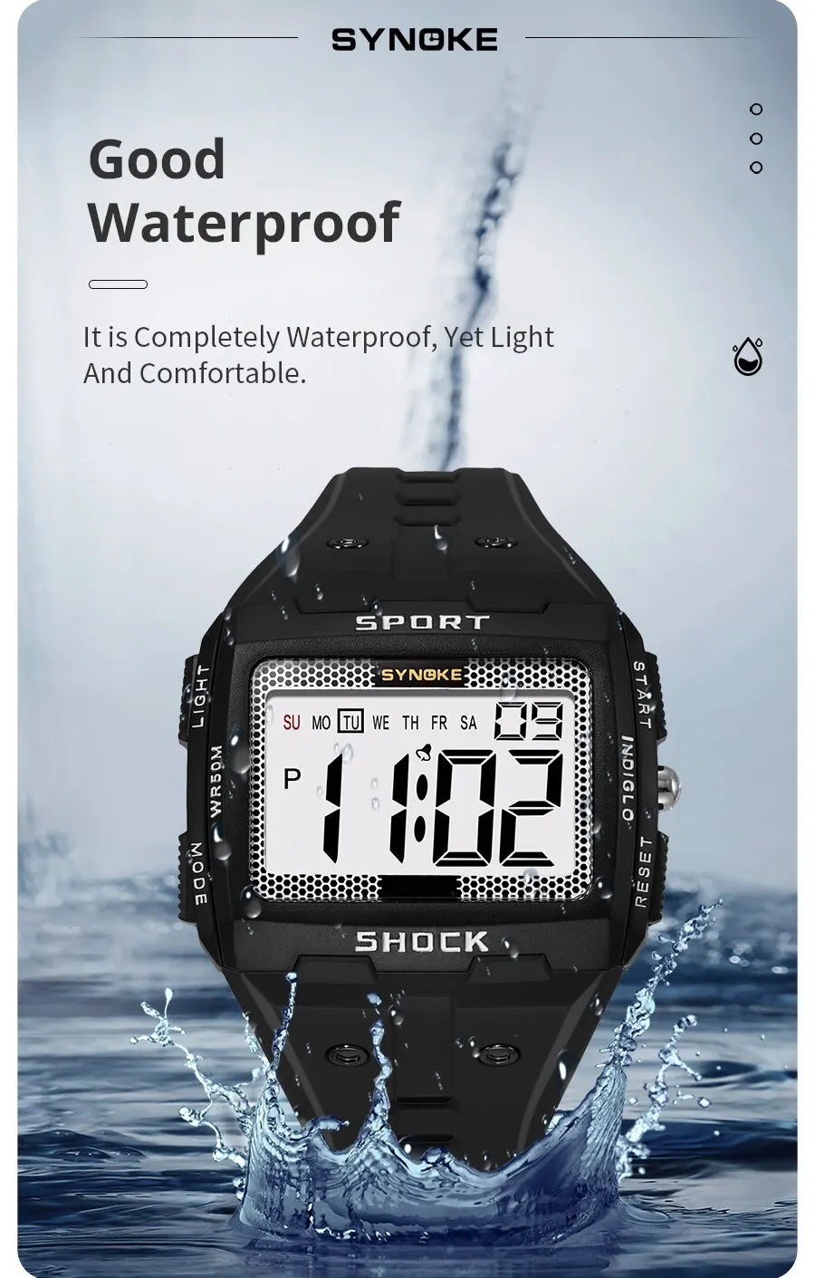 SYNOKE Waterproof Sports Watch with Night Glow Feature - Smarsty