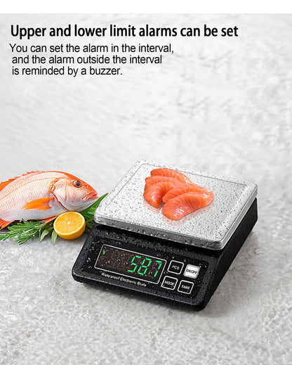 Rechargeable Kitchen Scale IP67 Fully Waterproof Home Kitchen Scale 0.1g/1g High Precision Electronic Balance 3kg/5kg/10kg/15kg