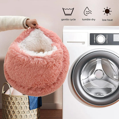 Fluffy Hooded Cat Bed for Cozy Comfort - Smarsty