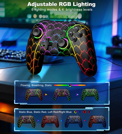 Dinofire Wireless Bluetooth RGB Controller for Nintendo Switch - Smarsty