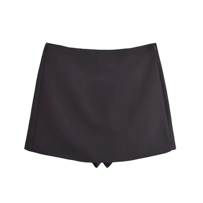 TFMLN New Spring Women Solid Skort Fashion Causal Side Zipper Mini Shorts Skirts Vintage High Waist Streetwear Shorts Skirts - Smarsty