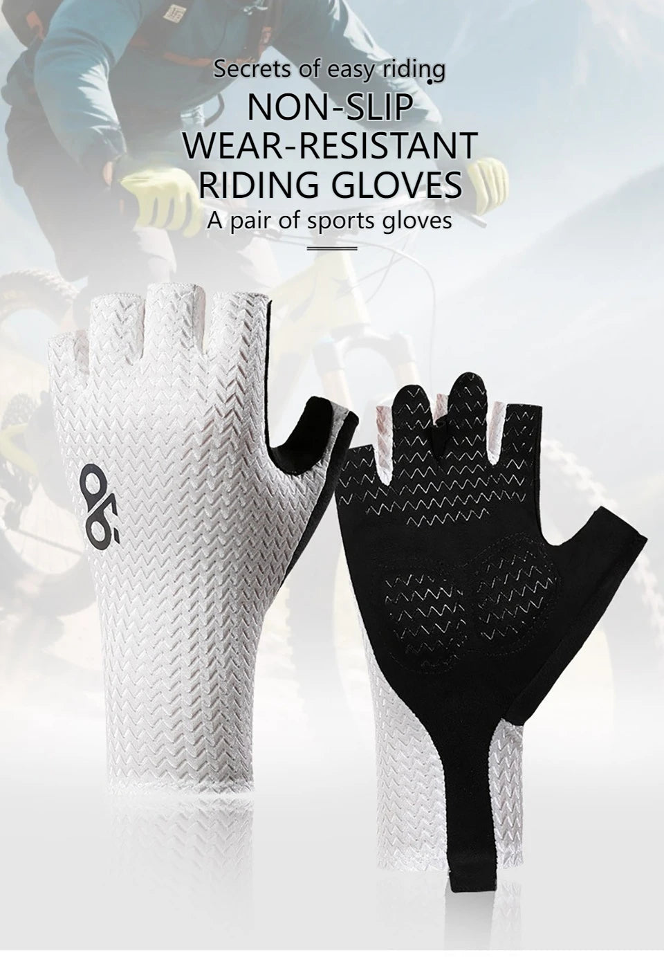 GTUBIKE Breathable Half Finger Cycling Gloves with Anti-Slip Pads - Smarsty