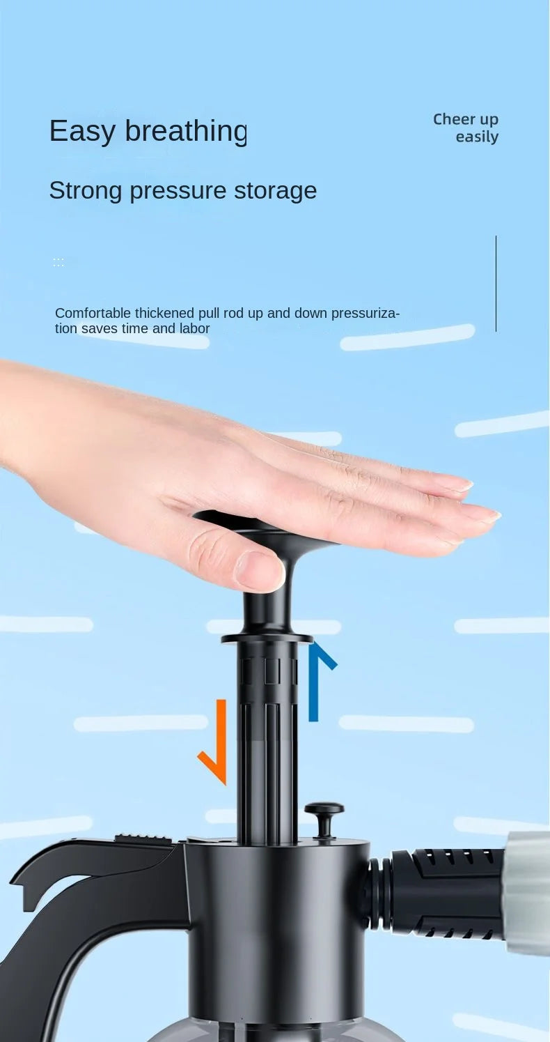 2L Hand Pump Foam Sprayer with 3 Types of Nozzle Hand Pneumatic Foam Cannon Snow Foam Car Wash Spray Bottle Car Window Cleaning - Smarsty