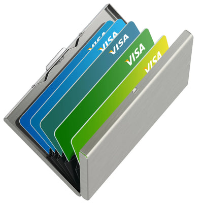 Card Holder Wallet Minimalist Slim Metal RFID Blocking Card Protector Pop Up Credit Card Wallets for Men - Smarsty
