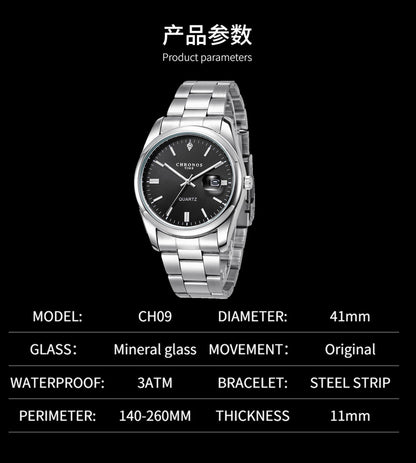 Chronos Luxury Waterproof Men's Wristwatch with Luminous Dial - Smarsty