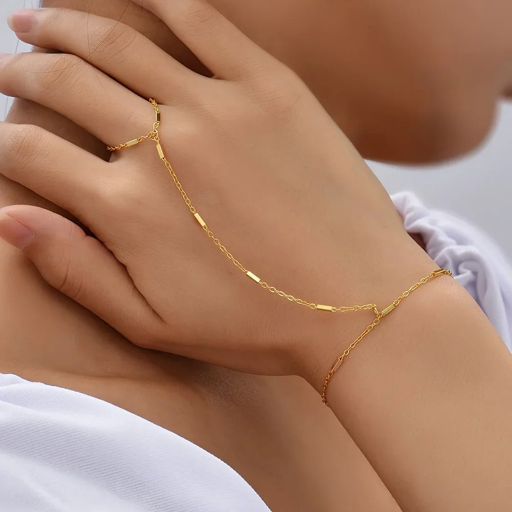 Women's Summer Minimalist Finger Ring Bracelet - Smarsty