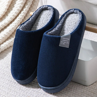 NEW Women's Men's Casual Thick Soft Bottom Home Slippers Household Plush Slippers Anti-slip Thermal Slippers Indoor Winter Flats - Smarsty