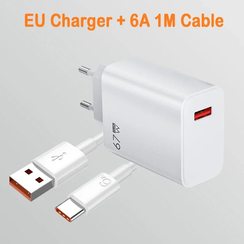 67W USB C Fast Charger With Cable For Android Phones - Smarsty