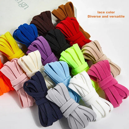 Flat Elastic Shoe Laces Sneakers No Tie Shoelaces for Shoes Tennis Quick Shoelace Clips Without Ties Shoe Accessories Kids Adult - Smarsty