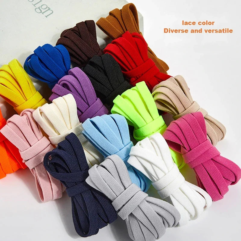 Flat Elastic Shoe Laces Sneakers No Tie Shoelaces for Shoes Tennis Quick Shoelace Clips Without Ties Shoe Accessories Kids Adult - Smarsty