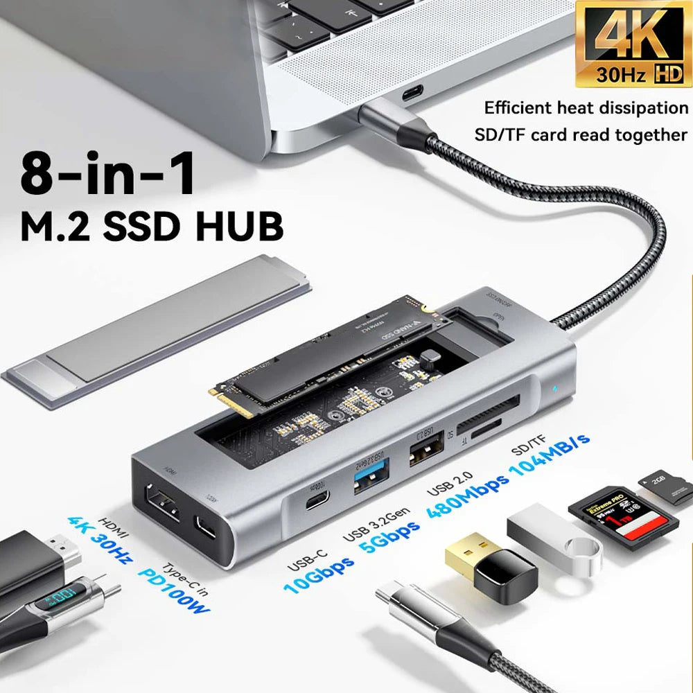 Usb C Hub With Highcapacity Ssd Storageunit Hdmi Dock