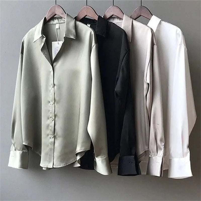 Woman Spring Autumn Style Blouses Shirts Lady Casual Long Sleeve Turn-down Collar Blusas Tops DF4849 - Smarsty