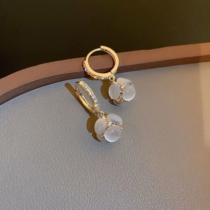 Minimal Geometric Circle Pearl Stud Earrings for Women - Smarsty