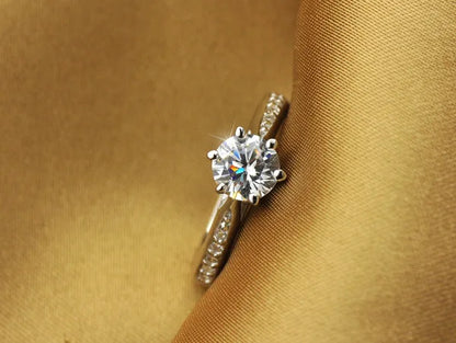 Luxury 925 Sterling Silver Diamond Ring for Women - Smarsty
