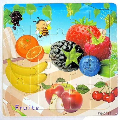 New 20 Piece Wooden 3d Puzzle Cartoon Animal Vehicle Jigsaw Puzzle Montessori Educational Toys For Kids Baby 1 2 3 Years by Smarsty