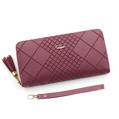 Zipper Money Coin Purse Women Card Holder Long PU Leather Clutch Wallet Large Capacity Lady Wristlet Phone HandBags Money Pocket