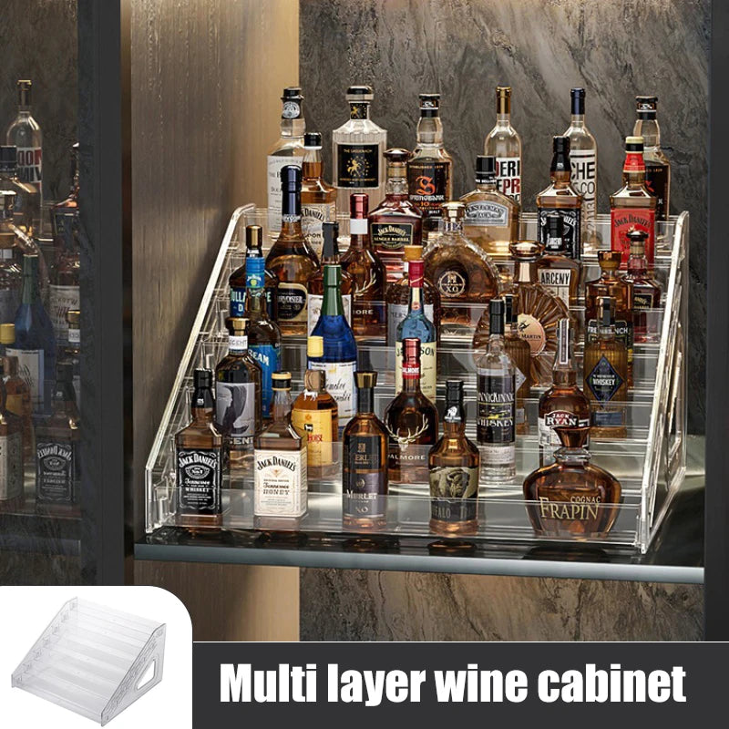 3-7 Tier Transparent Display Rack Stepped Multi-Layer Acrylic Storage Rack Toy Anime Car Model Small Wine Bottle Perfume Storage by Smarsty