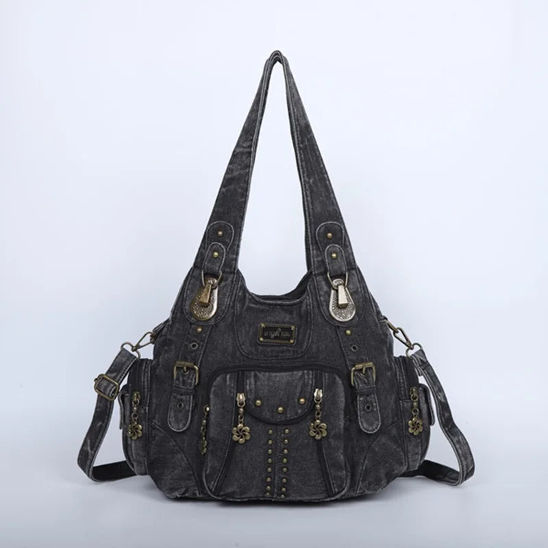 Angelkiss PU Leather Women Shoulder Bag Zipper Closure - Smarsty