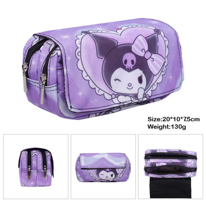 Cartoon Double Layer Pencil Bag for Kids School Use - Smarsty