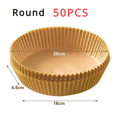 Air Fryer Disposable Baking Paper Mats 50/100PCS Nonstick Absorbent Design - Smarsty