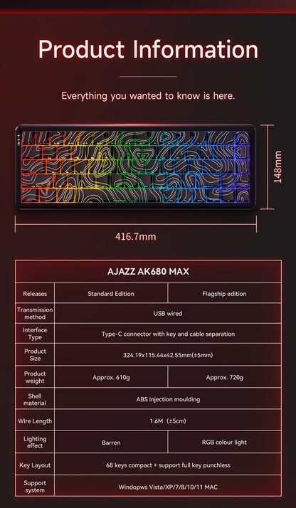 Magnetic Switch 60 Percent Mechanical Keyboard For Gaming