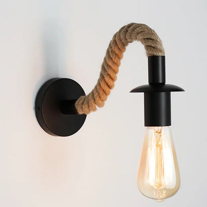 Retro Hemp Rope Wall Lamp for Stylish Indoor Lighting - Smarsty