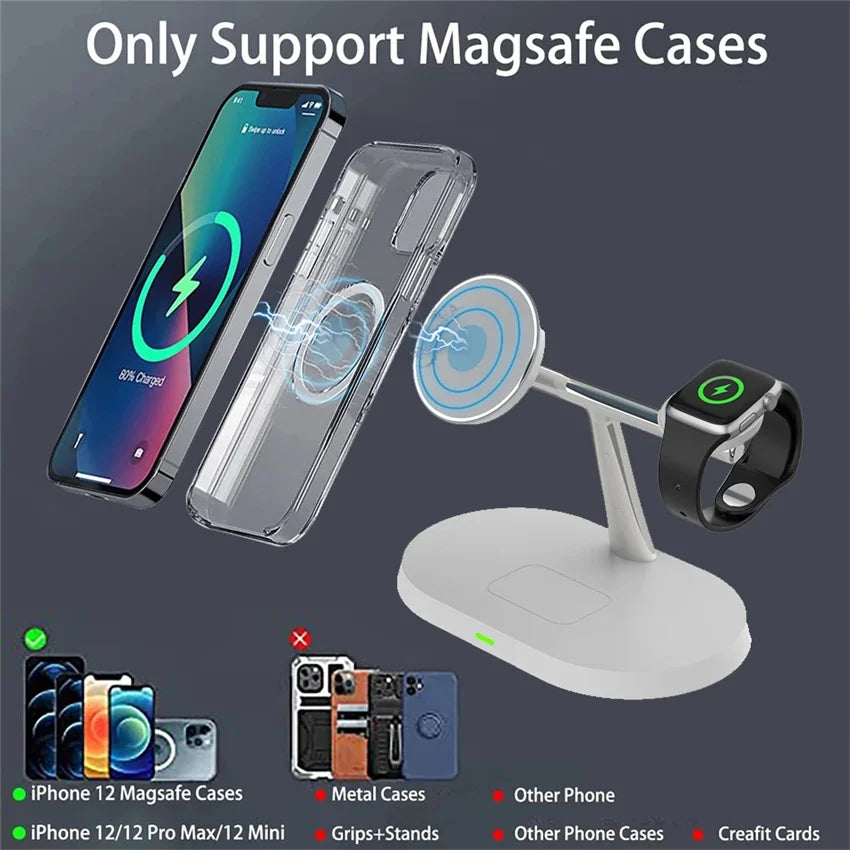 Magnetic Wireless Charger Stand 3 in 1 for iPhone Pro - Smarsty