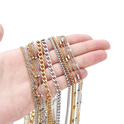 No Fade 2M Gold Stainless Steel Beaded Chain Durable - Smarsty