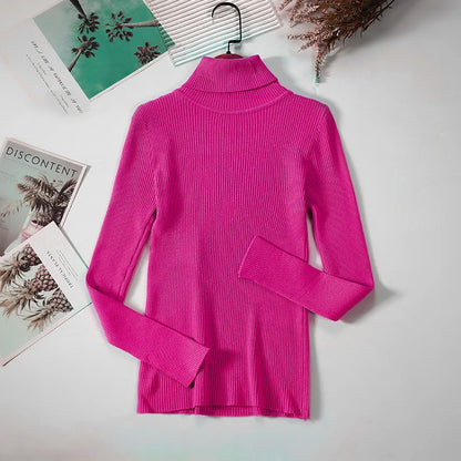 2025 Women Turtleneck Sweater Knitted Soft Pullovers Cashmere Jumpers Basic Solid Soft Sweaters Women Autumn Winter Casual Top - Smarsty