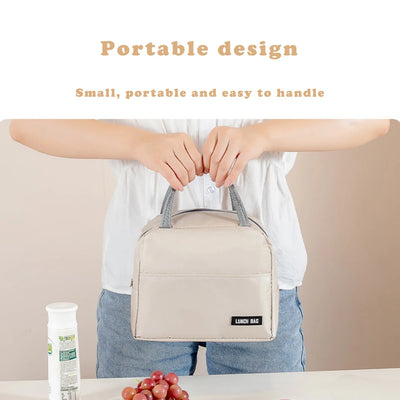 Solid Color Twill Bento Bag Portable Thermal Lunch Box - Smarsty