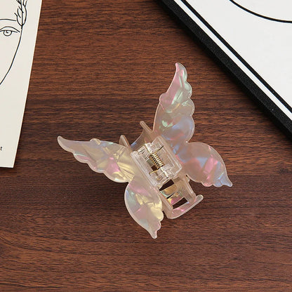 Pearlescent Butterfly Hair Claw 7cm Acetate Elegant Grip - Smarsty