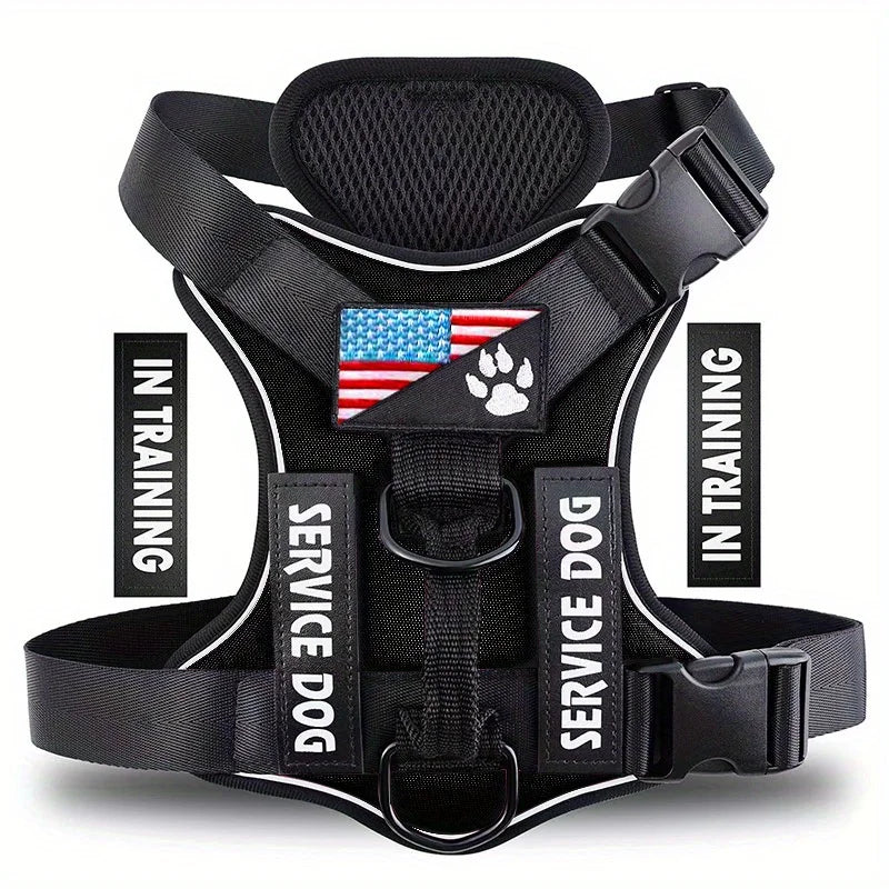Reflective Service Dog Harness with Adjustable Soft Design - Smarsty