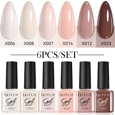 LILYCUTE Coffee Series Gel Nail Polish Kit Set - Smarsty