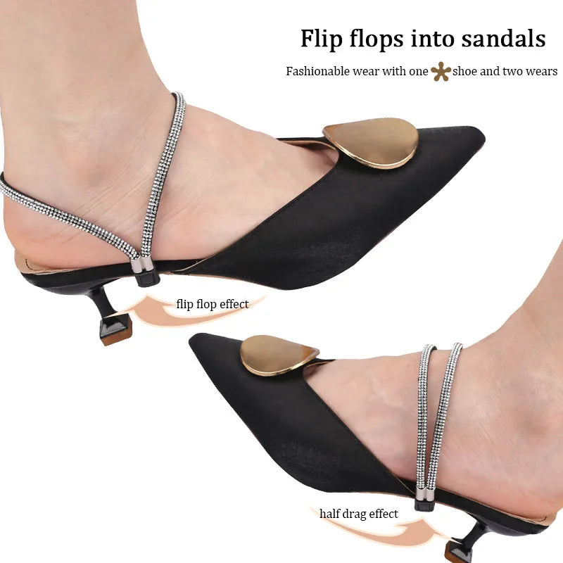High Heels Shoes Band Anti-loose for Women Diamond Shoelaces Anti-drop Heel Straps Belt Drill Elastic Fixing Belts Rhinestone - Smarsty
