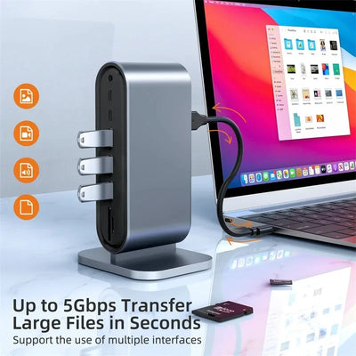 USB C Hub Docking Station Multiport 4K HDMI RJ45 VGA - Smarsty