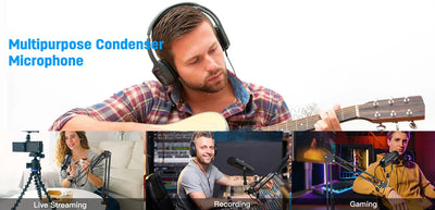 Haomuren USB Podcast Microphone Kit with Boom Arm - Smarsty