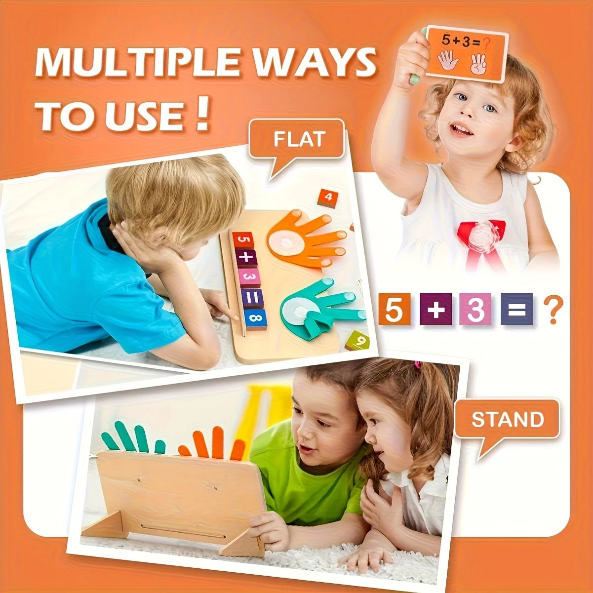 Wooden arithmetic learning board for children over 3 years old - educational toy with number blocks and math operation cards, in - Smarsty