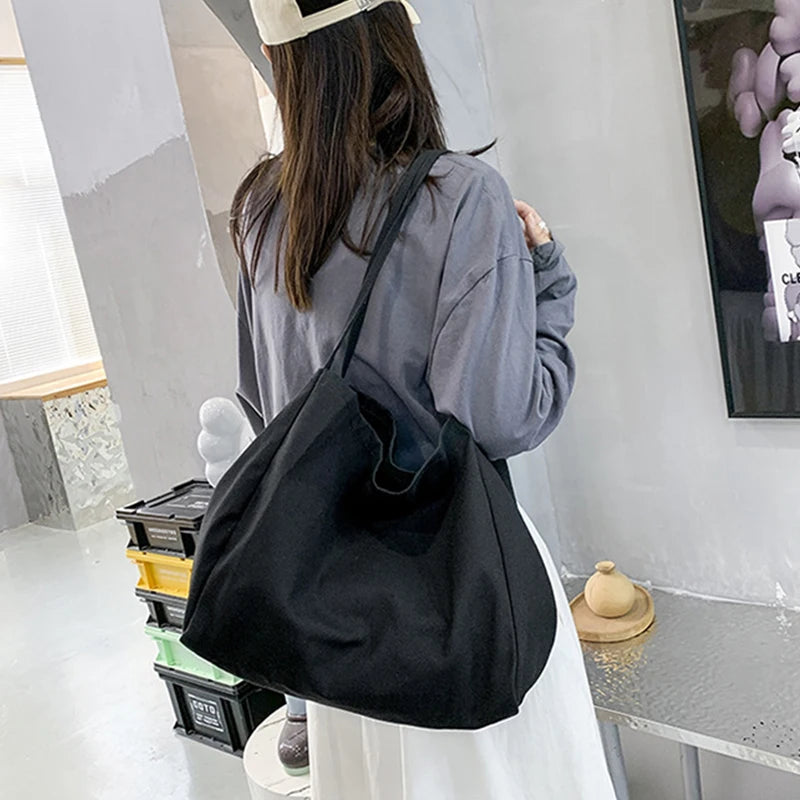 Large Capacity Canvas Shopper Tote Reusable For Women - Smarsty
