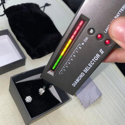 Moissanite Stud Earrings Sterling Silver VVS D Sparkle - Smarsty