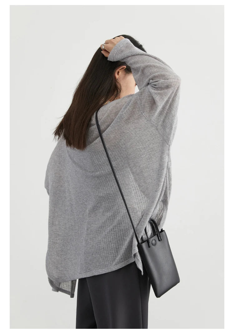 CHIC VEN Women's Cardigan New V-neck Long Sleeved Female Shirt Female Jumpers Sun Protection Woman Top Spring Summer 2024
